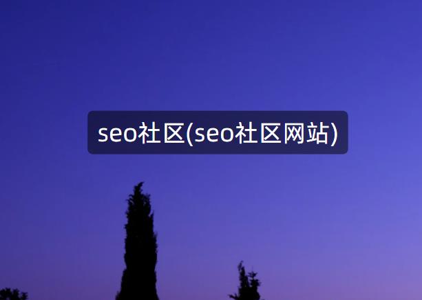 seo社区(seo社区网站)