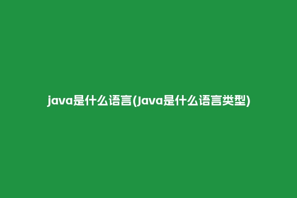 java是什么语言(Java是什么语言类型)