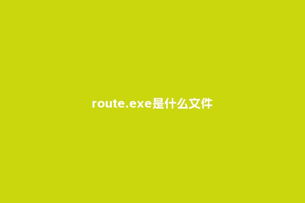 route.exe是什么文件