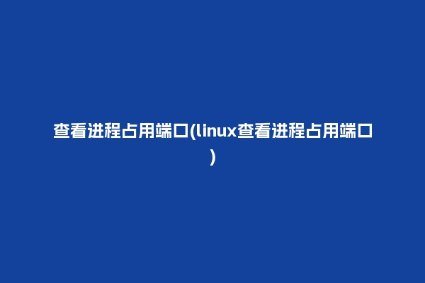 查看进程占用端口(linux查看进程占用端口)