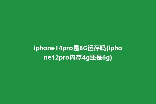 iphone14pro是8G运存吗(iphone12pro内存4g还是6g)