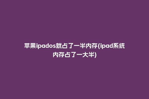 苹果ipados就占了一半内存(ipad系统内存占了一大半)