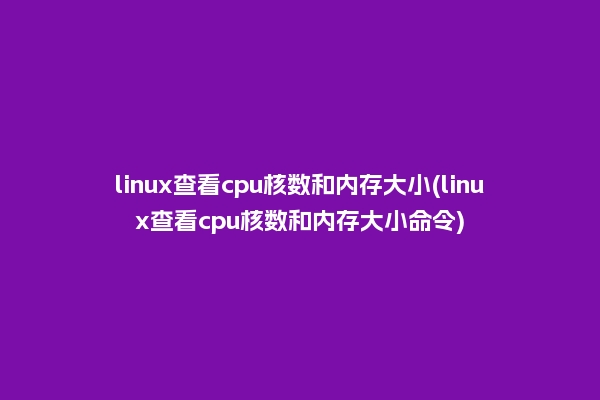linux查看cpu核数和内存大小(linux查看cpu核数和内存大小命令)