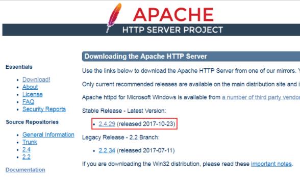 Apache下载和安装