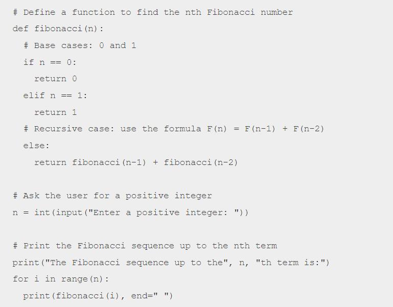 编写一些代码：在Python中找到斐波那契数列