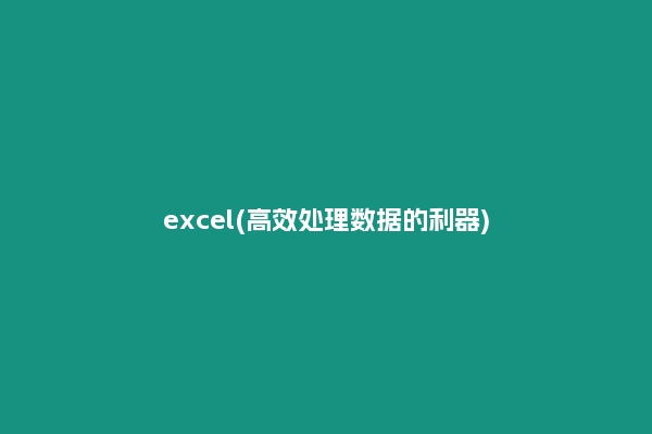 excel(高效处理数据的利器)