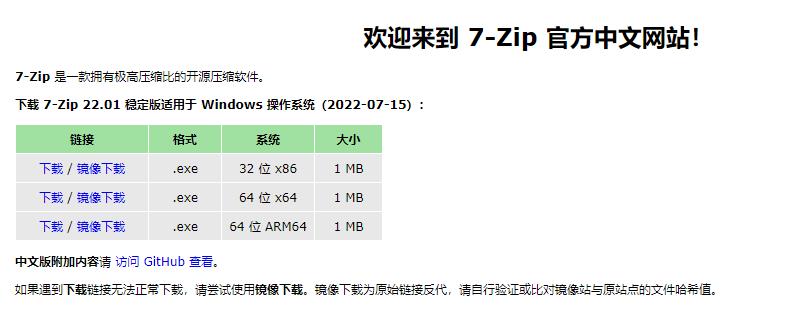 欢迎来到 7-Zip 官方中文网站！
